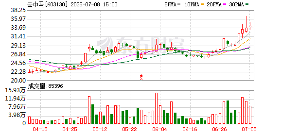 领域国际 纺服行业板块持续走高，云中马涨停